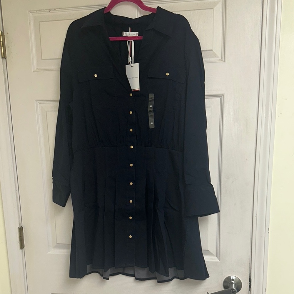 Black Button-Down tommy hilfiger Shirt Dress - Picture 5 of 8